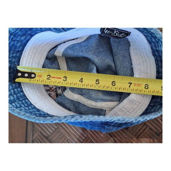 KC Caps Headshots Denim Bucket Hat Duffys Love Shack St. Thomas Y2K vented - Picture 13 of 13